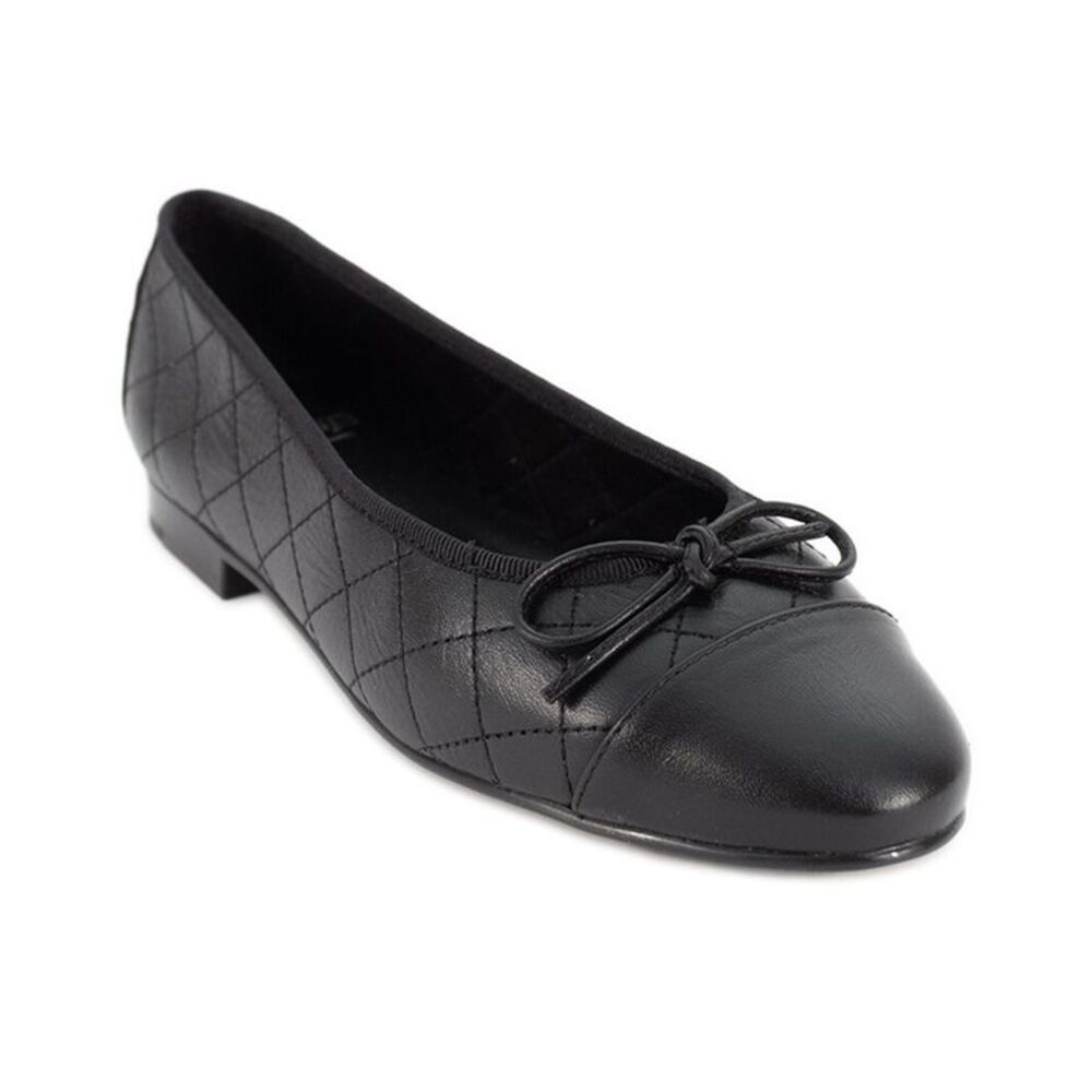 Menina Step Monique Leather Flat, Black